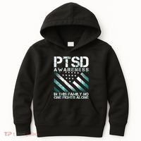 PTSD Awareness In This Family No One Fights Alone Kids Hoodie thumb 0