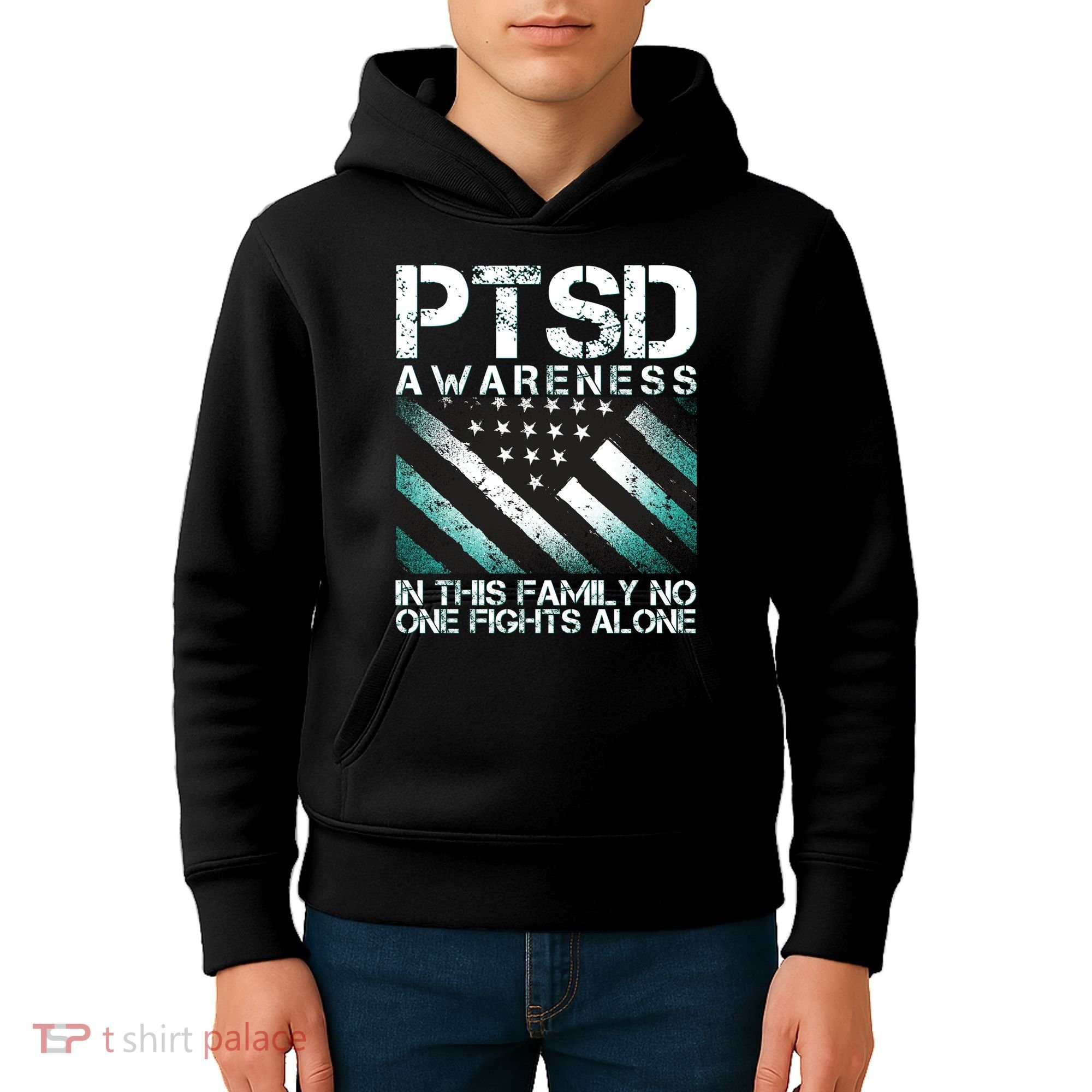 PTSD Awareness In This Family No One Fights Alone Kids Hoodie