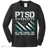 PTSD Awareness In This Family No One Fights Alone Kids Long Sleeve Shirt thumb 0