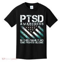 PTSD Awareness In This Family No One Fights Alone Kids T-Shirt thumb 0