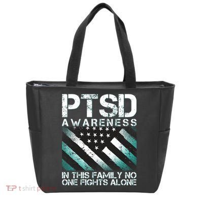 PTSD Awareness In This Family No One Fights Alone Tote Bag