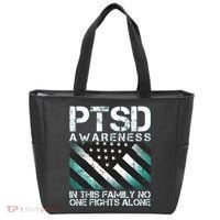 PTSD Awareness In This Family No One Fights Alone Tote Bag thumb 0