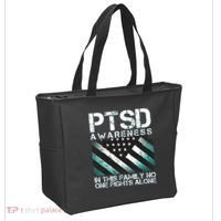 PTSD Awareness In This Family No One Fights Alone Tote Bag thumb 2