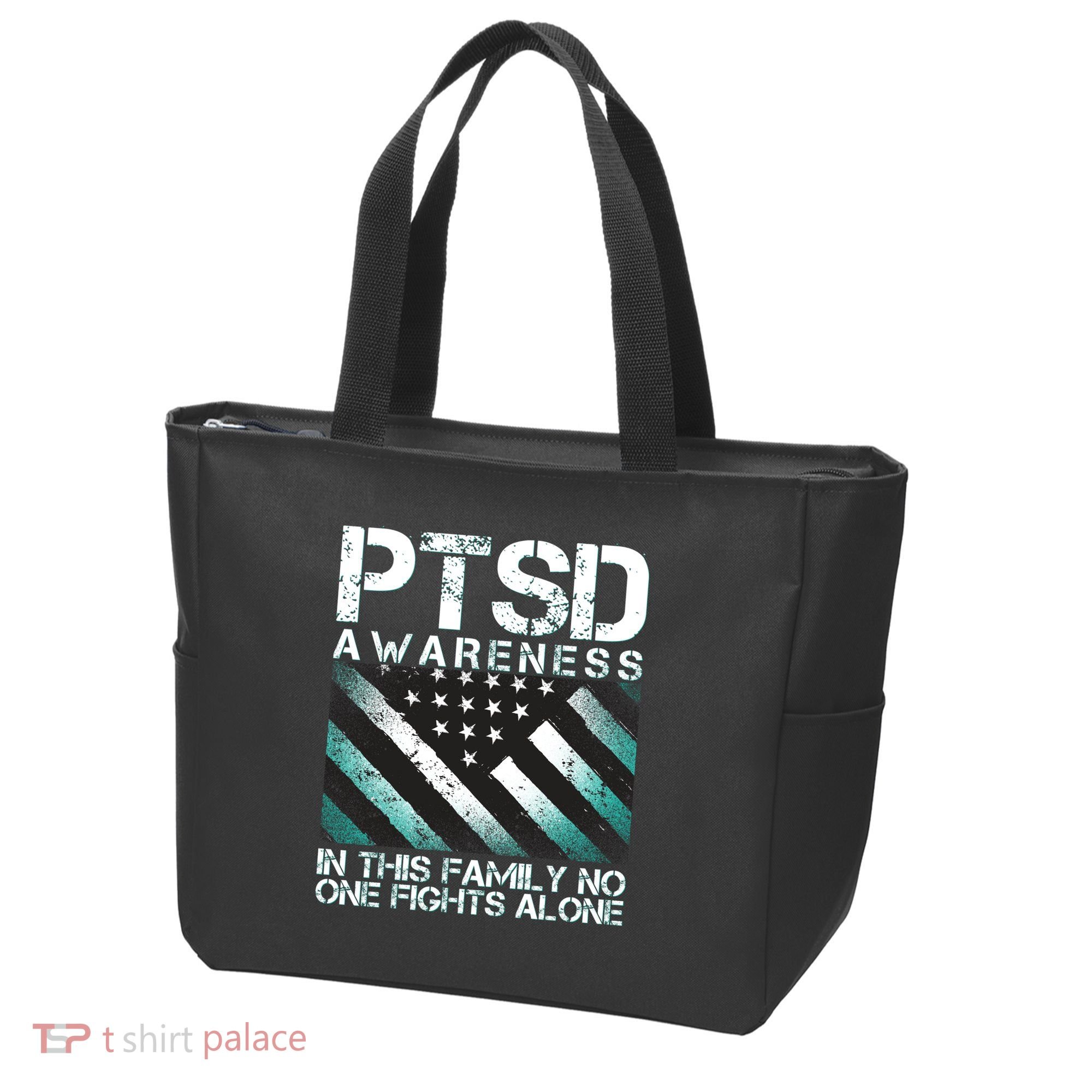 PTSD Awareness In This Family No One Fights Alone Tote Bag