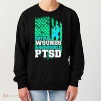 PTSD Flag Not All Wounds Are Visible Women's Sweatshirt thumb 0