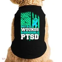 PTSD Flag Not All Wounds Are Visible Doggie Tank thumb 0