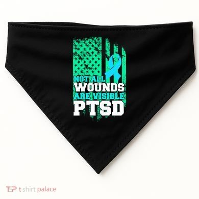 PTSD Flag Not All Wounds Are Visible USA-Made Doggie Bandana