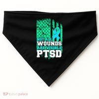 PTSD Flag Not All Wounds Are Visible USA-Made Doggie Bandana thumb 0