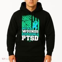 PTSD Flag Not All Wounds Are Visible Hoodie thumb 2