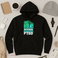 PTSD Flag Not All Wounds Are Visible Hoodie thumb 3