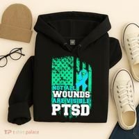 PTSD Flag Not All Wounds Are Visible Hoodie thumb 4