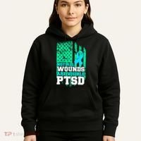 PTSD Flag Not All Wounds Are Visible Hoodie thumb 5