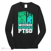 PTSD Flag Not All Wounds Are Visible Long Sleeve Shirt thumb 0
