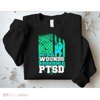 PTSD Flag Not All Wounds Are Visible Sweatshirt thumb 2