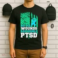 PTSD Flag Not All Wounds Are Visible T-Shirt thumb 6