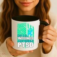 PTSD Flag Not All Wounds Are Visible Coffee Mug thumb 3