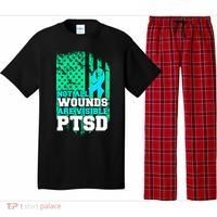 PTSD Flag Not All Wounds Are Visible Pajama Set thumb 0