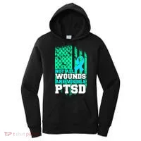 PTSD Flag Not All Wounds Are Visible Women's Hoodie thumb 0