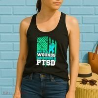 PTSD Flag Not All Wounds Are Visible Women's Tank Top thumb 2