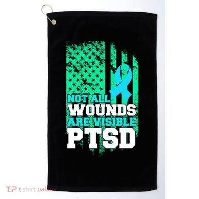 PTSD Flag Not All Wounds Are Visible Golf Towel