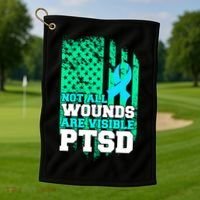 PTSD Flag Not All Wounds Are Visible Golf Towel thumb 1