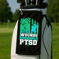 PTSD Flag Not All Wounds Are Visible Golf Towel thumb 2