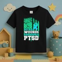 PTSD Flag Not All Wounds Are Visible Toddler T-Shirt thumb 3