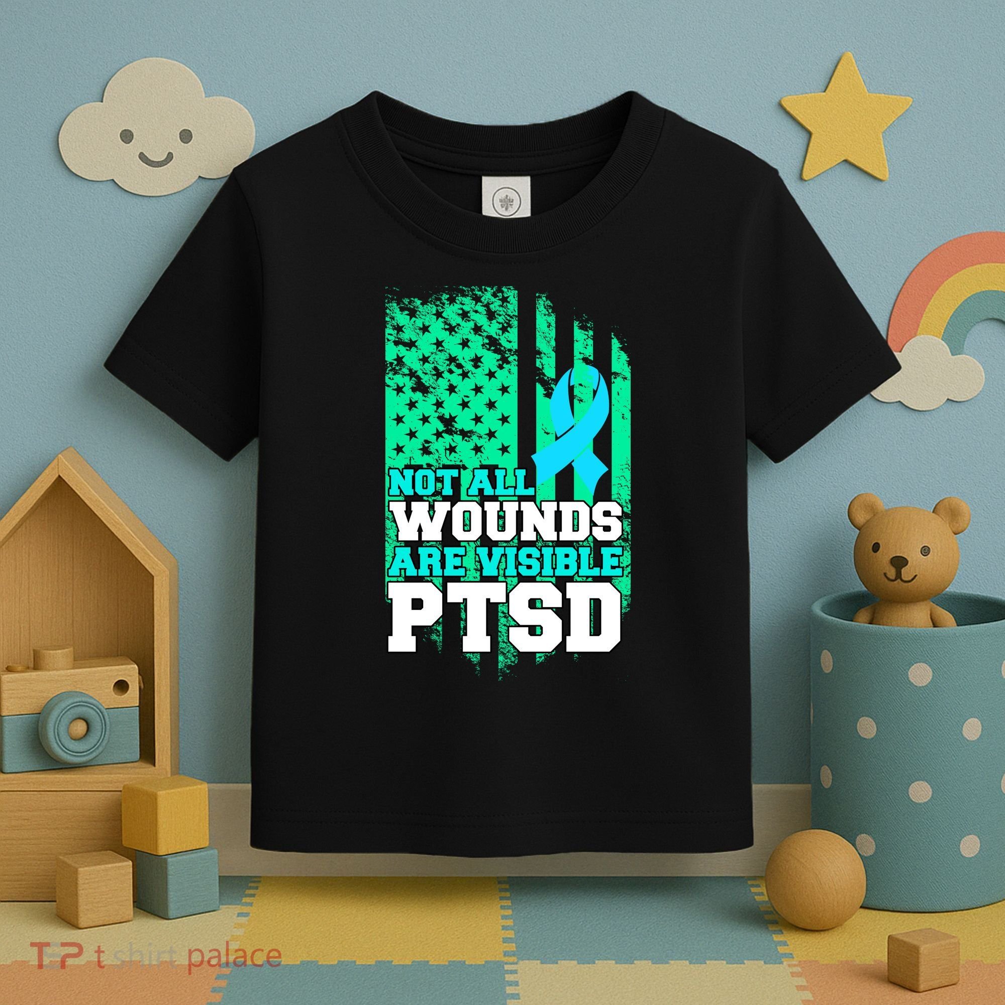 PTSD Flag Not All Wounds Are Visible Toddler T-Shirt