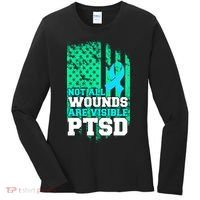 PTSD Flag Not All Wounds Are Visible Women's Long Sleeve Shirt thumb 0