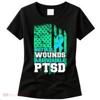 PTSD Flag Not All Wounds Are Visible Women's T-Shirt thumb 0
