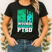 PTSD Flag Not All Wounds Are Visible Women's T-Shirt thumb 2
