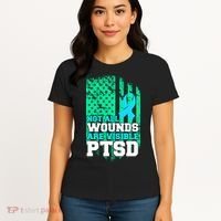 PTSD Flag Not All Wounds Are Visible Women's T-Shirt thumb 4