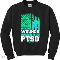 PTSD Flag Not All Wounds Are Visible Kids Sweatshirt thumb 0