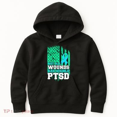 PTSD Flag Not All Wounds Are Visible Kids Hoodie