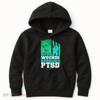 PTSD Flag Not All Wounds Are Visible Kids Hoodie thumb 0