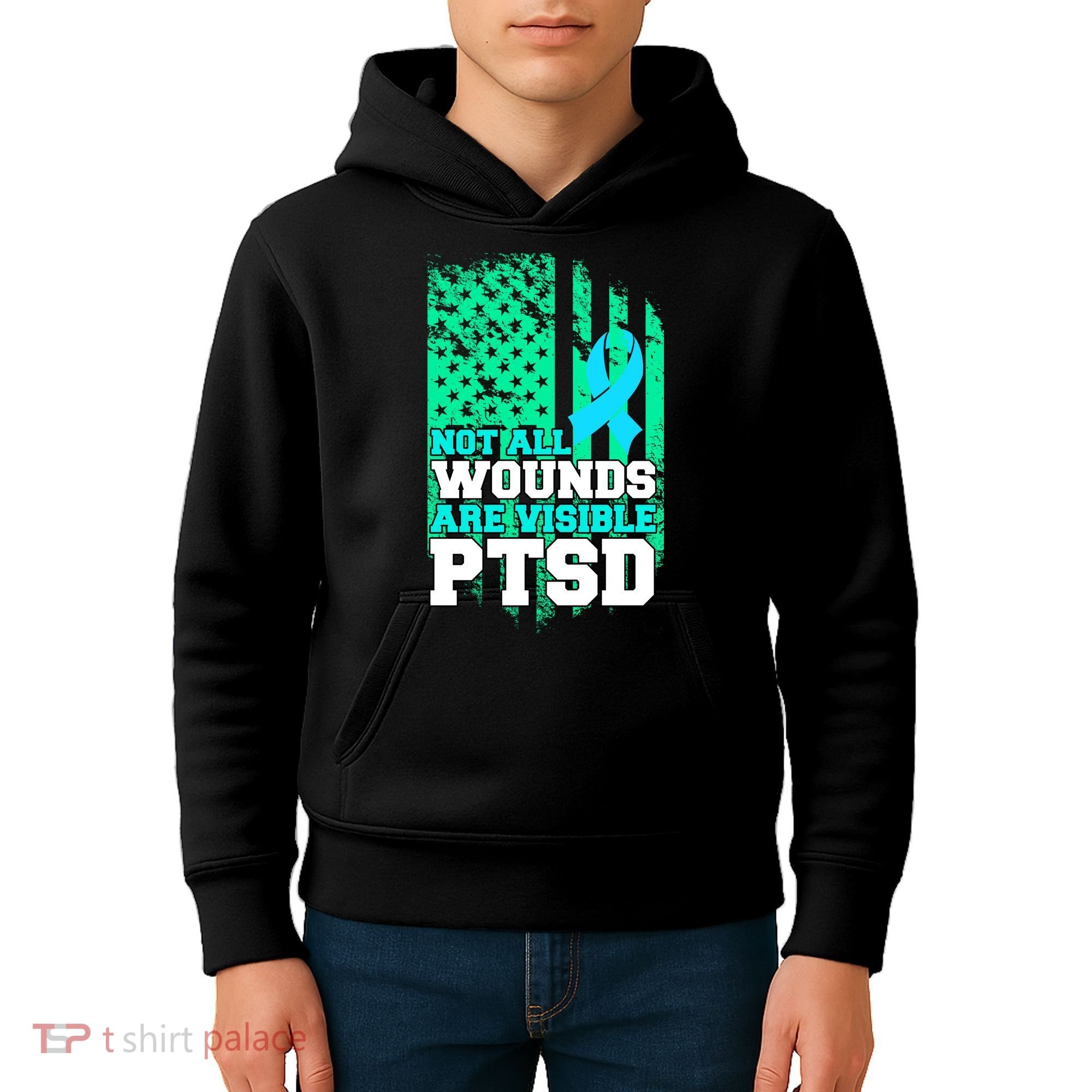 PTSD Flag Not All Wounds Are Visible Kids Hoodie