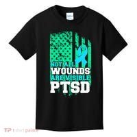 PTSD Flag Not All Wounds Are Visible Kids T-Shirt thumb 0