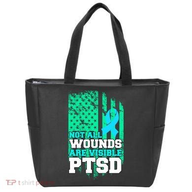 PTSD Flag Not All Wounds Are Visible Tote Bag