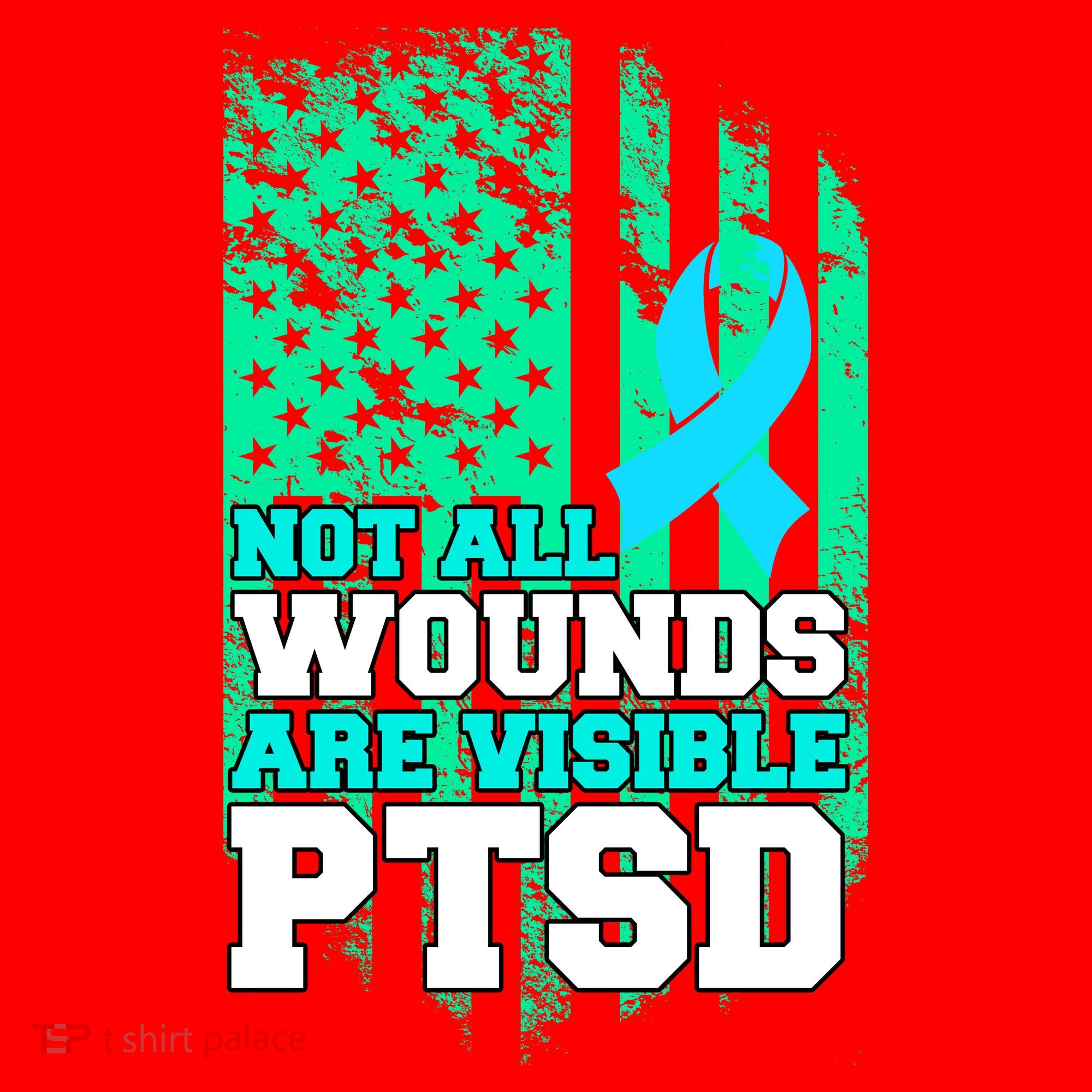 PTSD Flag Not All Wounds Are Visible Santa Hat