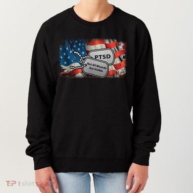 PTSD Not All Wounds Are Visible Dog Tags Women's Sweatshirt