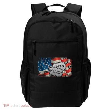 PTSD Not All Wounds Are Visible Dog Tags Backpack