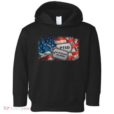 PTSD Not All Wounds Are Visible Dog Tags Toddler Hoodie