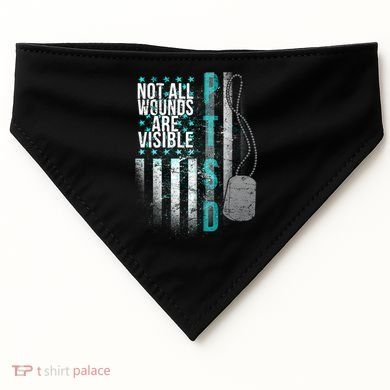 PTSD Veteran Not All Wounds Are Visible  USA-Made Doggie Bandana