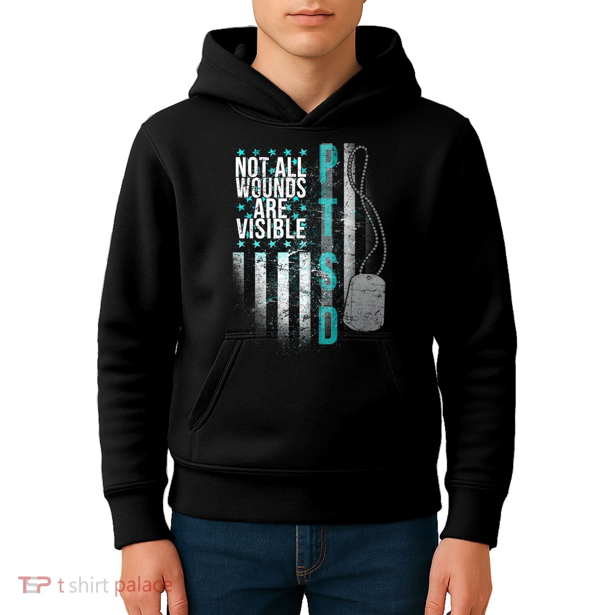 PTSD Veteran Not All Wounds Are Visible  Kids Hoodie