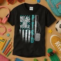 PTSD Veteran Not All Wounds Are Visible  Kids T-Shirt thumb 3