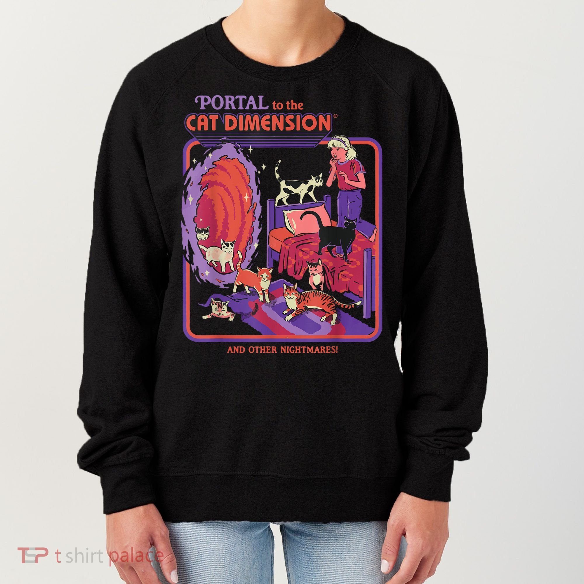 Portal To The Cat Dimension Halloween Women's Sweatshirt