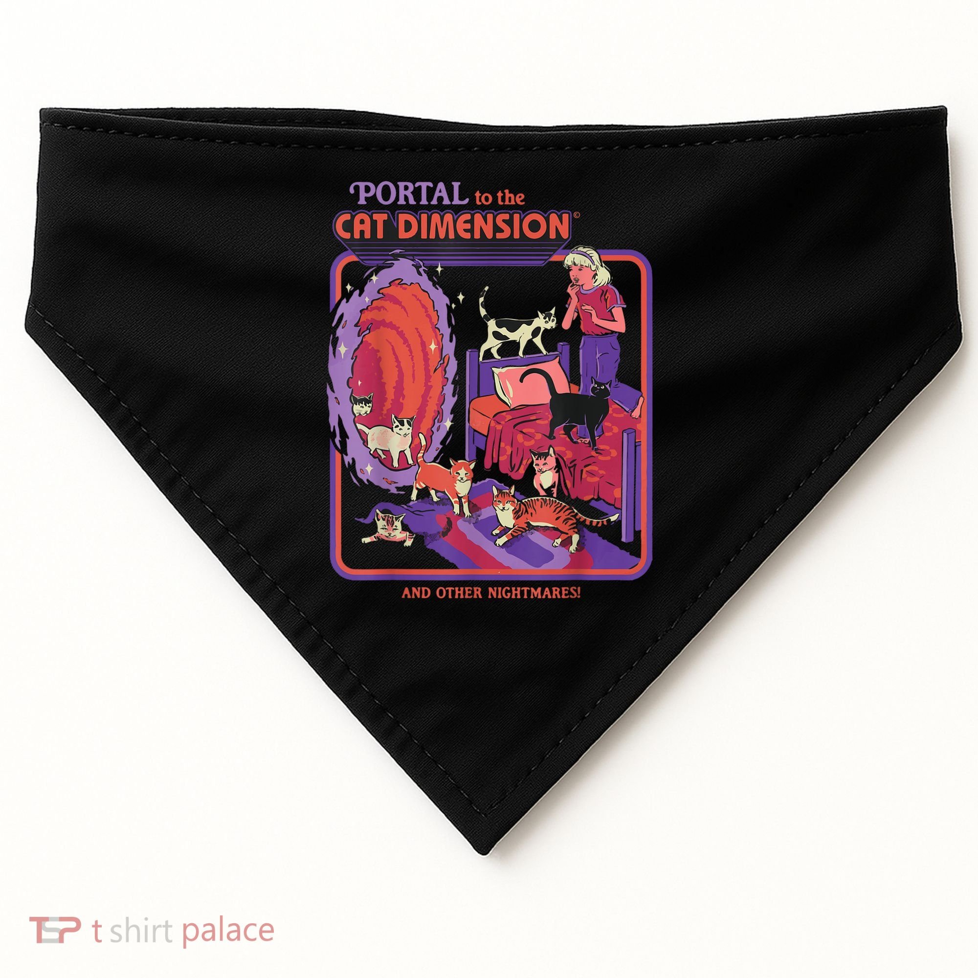 Portal To The Cat Dimension Halloween USA-Made Doggie Bandana