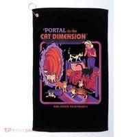 Portal To The Cat Dimension Halloween Golf Towel thumb 0