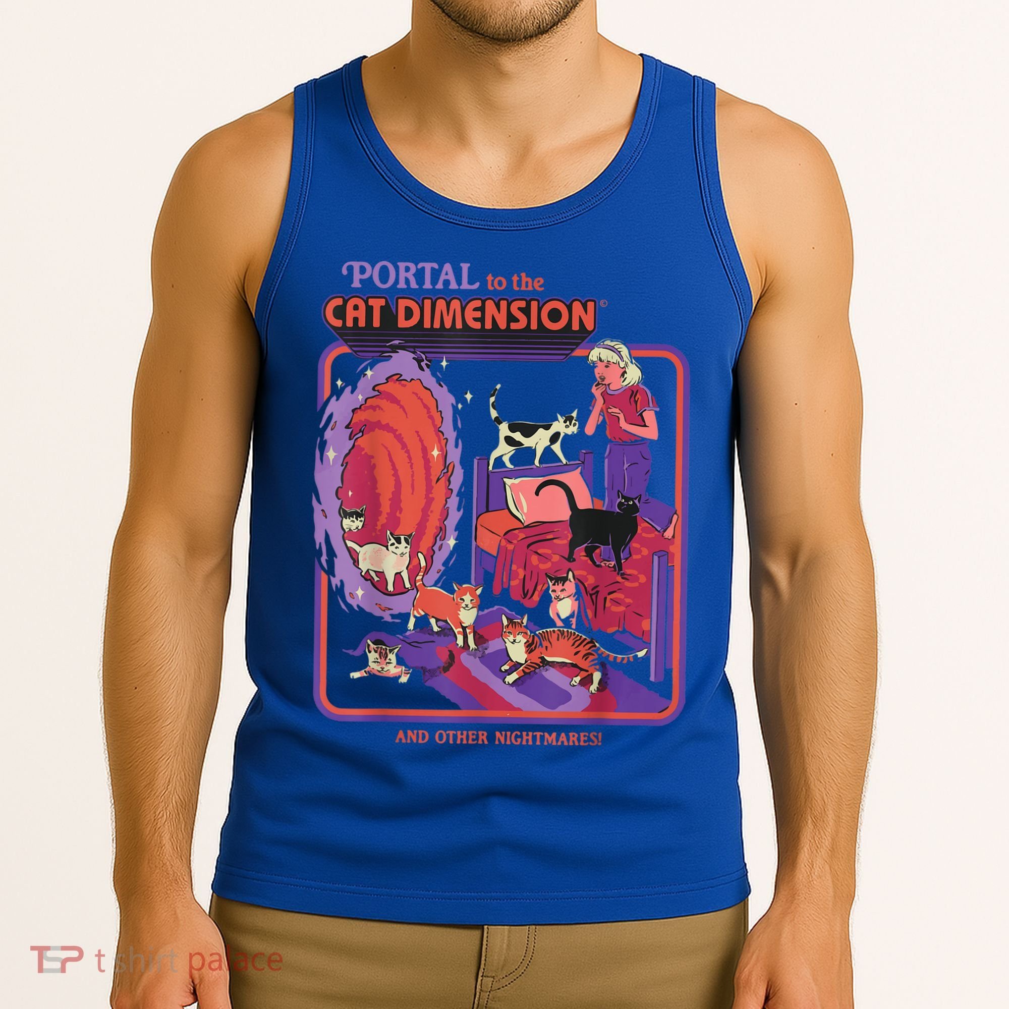Portal To The Cat Dimension Halloween Tank Top