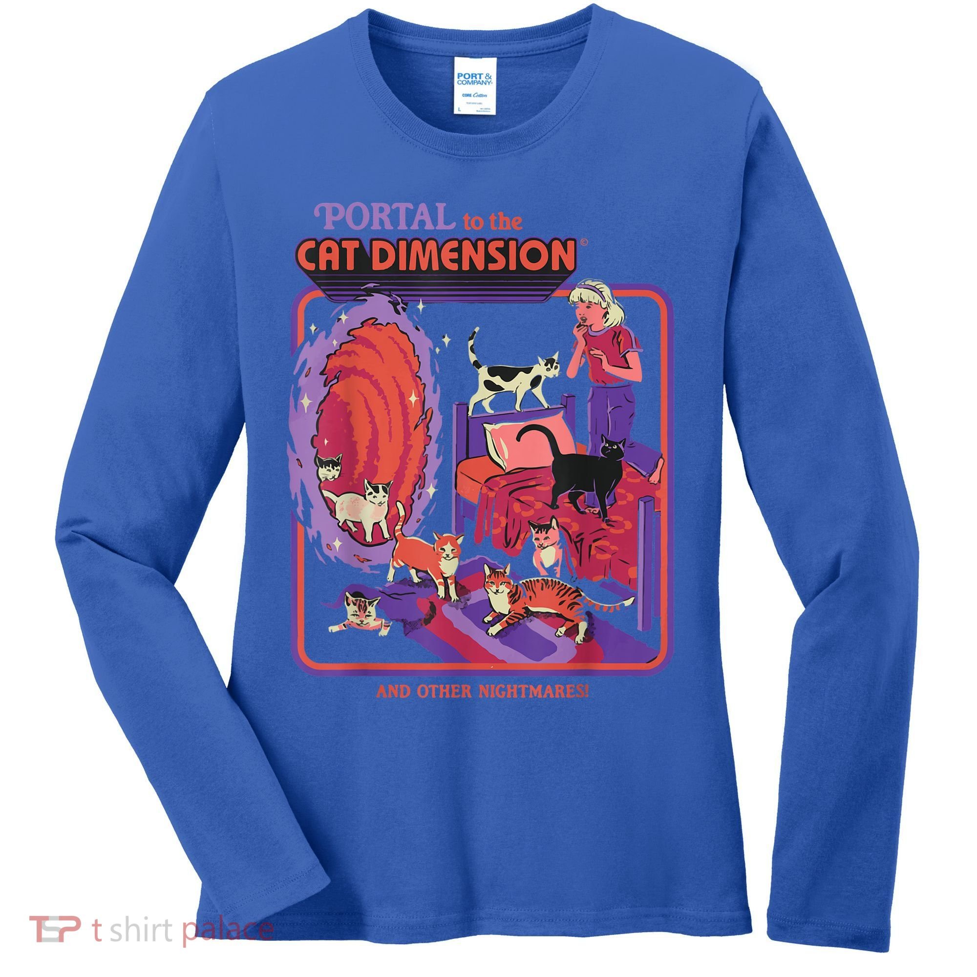 Portal To The Cat Dimension Halloween Women's Long Sleeve Shirt